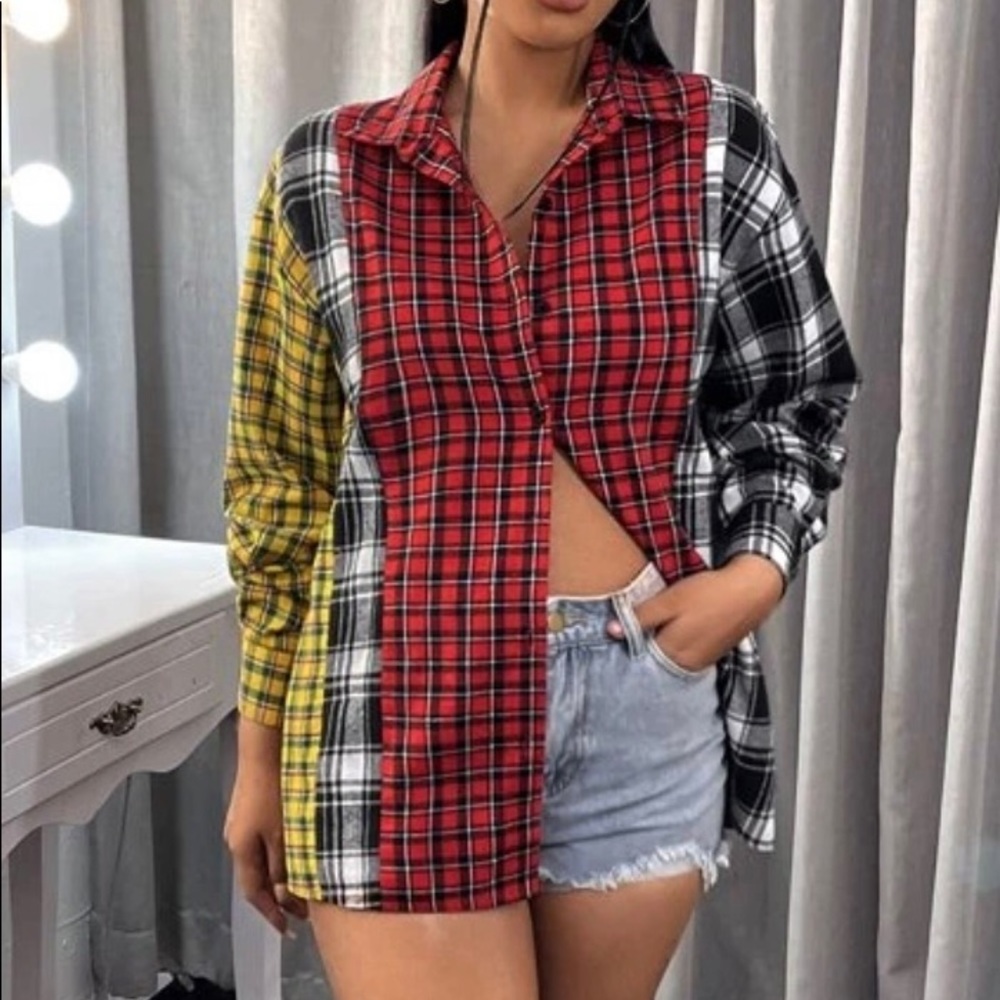 Plaid Print Flannel Shirt